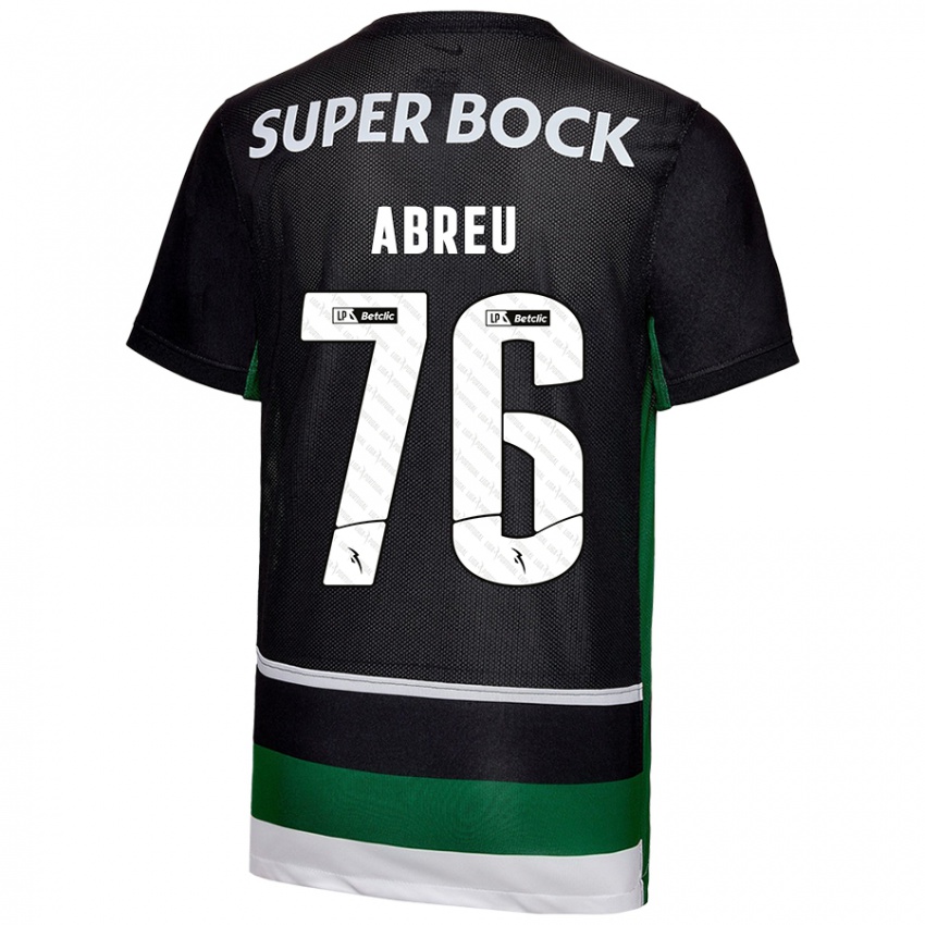 Gyermek Diogo Abreu #76 Fekete Fehér Zöld Hazai Jersey 2024/25 Mez Póló Ing