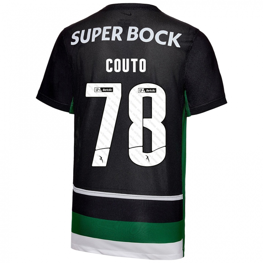 Gyermek Mauro Couto #78 Fekete Fehér Zöld Hazai Jersey 2024/25 Mez Póló Ing