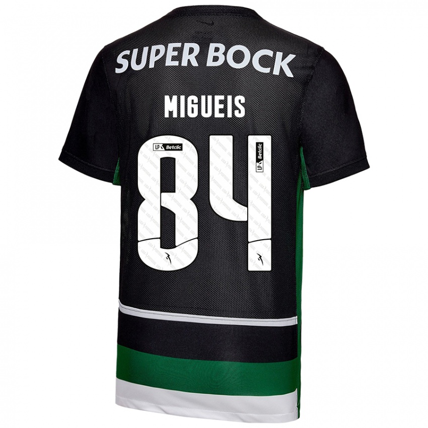 Gyermek Pedro Miguéis #84 Fekete Fehér Zöld Hazai Jersey 2024/25 Mez Póló Ing