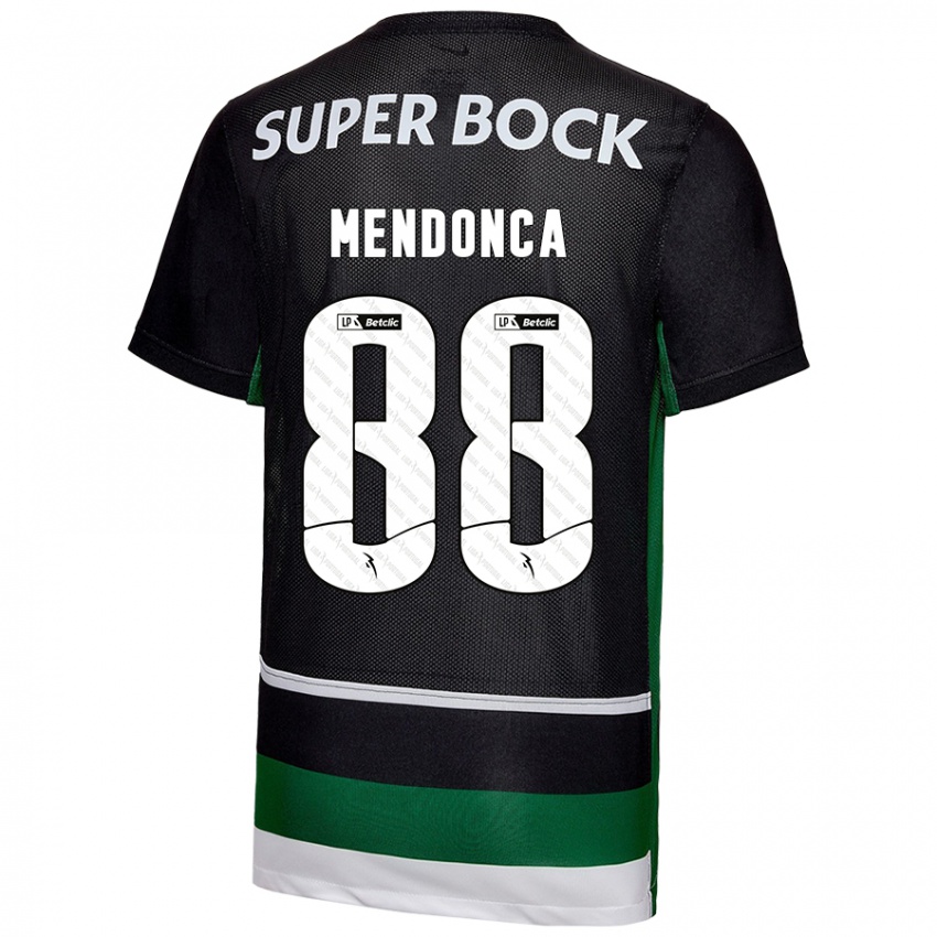 Gyermek Manuel Mendonça #88 Fekete Fehér Zöld Hazai Jersey 2024/25 Mez Póló Ing