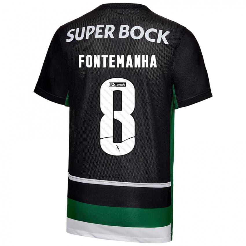 Gyermek Rita Fontemanha #8 Fekete Fehér Zöld Hazai Jersey 2024/25 Mez Póló Ing