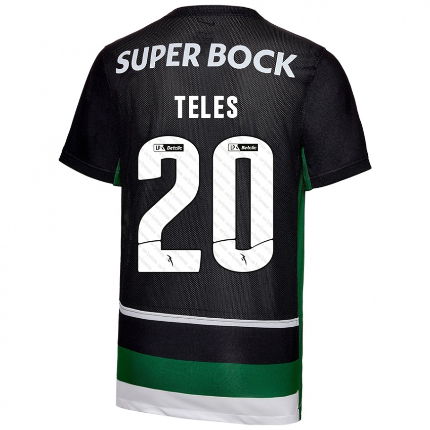 Gyermek Ana Isabel Teles #20 Fekete Fehér Zöld Hazai Jersey 2024/25 Mez Póló Ing