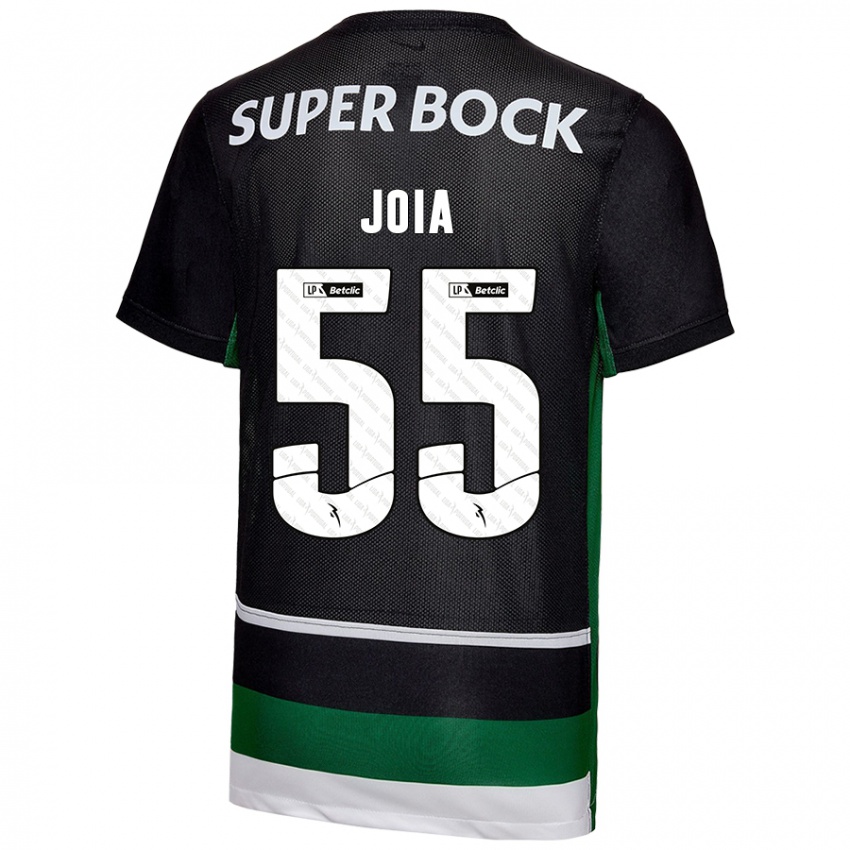 Gyermek Carolina Joia #55 Fekete Fehér Zöld Hazai Jersey 2024/25 Mez Póló Ing