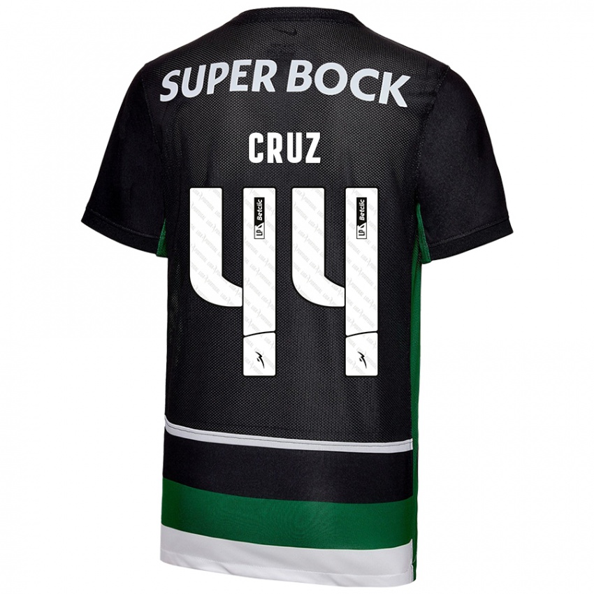 Gyermek Marco Cruz #44 Fekete Fehér Zöld Hazai Jersey 2024/25 Mez Póló Ing