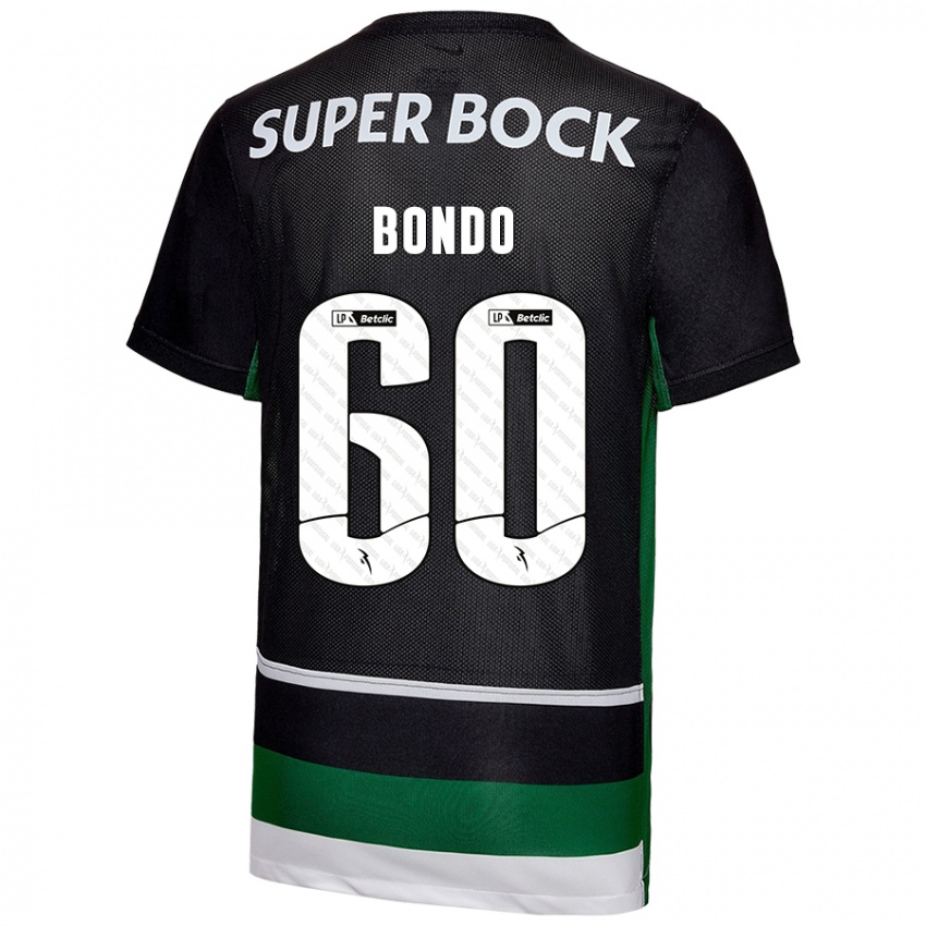 Gyermek Pedro Bondo #60 Fekete Fehér Zöld Hazai Jersey 2024/25 Mez Póló Ing