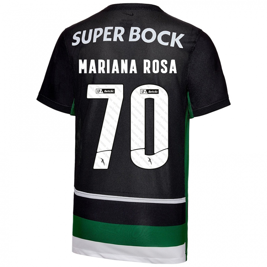 Gyermek Mariana Silva Pinto Vilaça Da Rosa #70 Fekete Fehér Zöld Hazai Jersey 2024/25 Mez Póló Ing