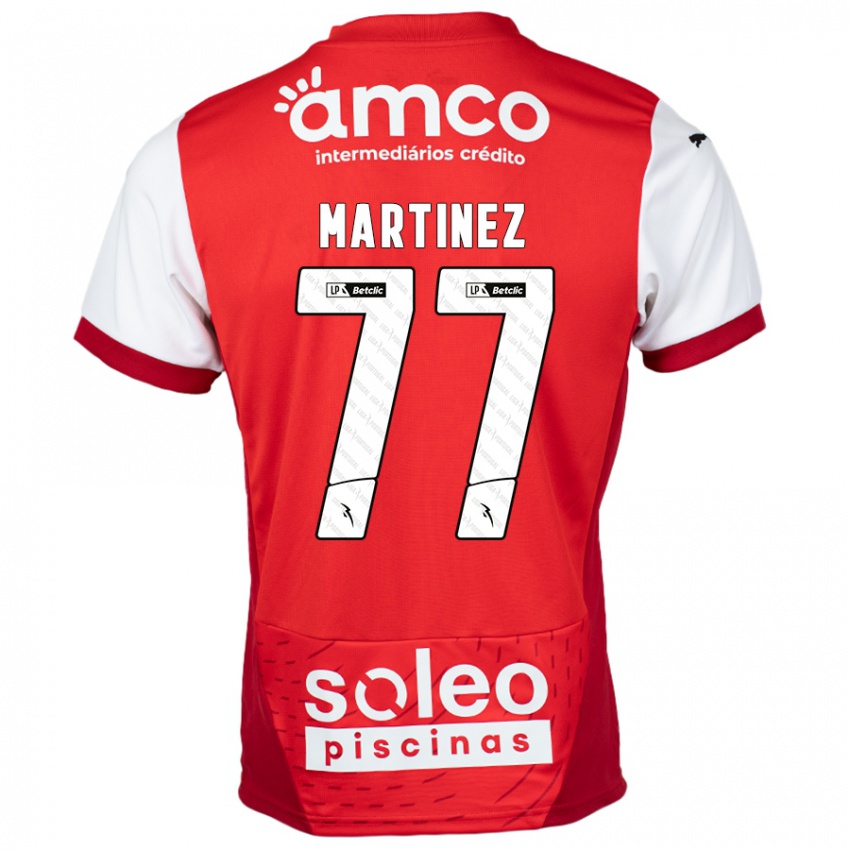 Gyermek Gabri Martínez #77 Piros Fehér Hazai Jersey 2024/25 Mez Póló Ing