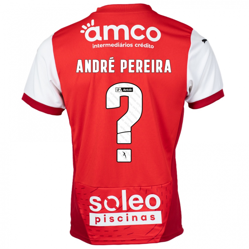 Gyermek João André Pereira #0 Piros Fehér Hazai Jersey 2024/25 Mez Póló Ing