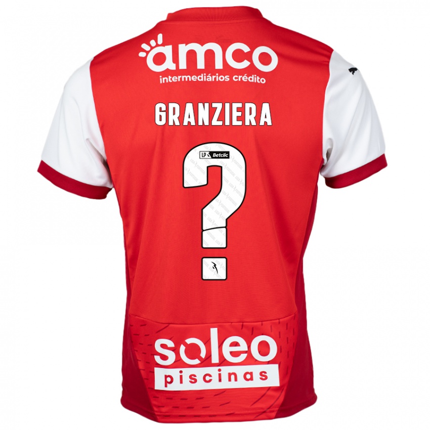 Gyermek Emanuele Granziera #0 Piros Fehér Hazai Jersey 2024/25 Mez Póló Ing