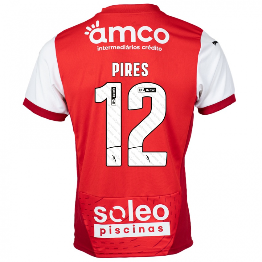 Gyermek Hugo Pires #12 Piros Fehér Hazai Jersey 2024/25 Mez Póló Ing