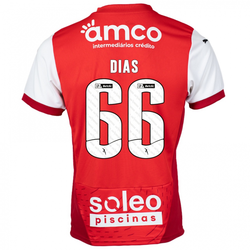 Gyermek Gonçalo Dias #66 Piros Fehér Hazai Jersey 2024/25 Mez Póló Ing