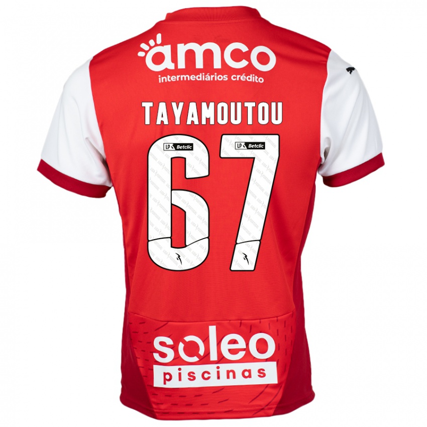 Gyermek Enzo Tayamoutou #67 Piros Fehér Hazai Jersey 2024/25 Mez Póló Ing