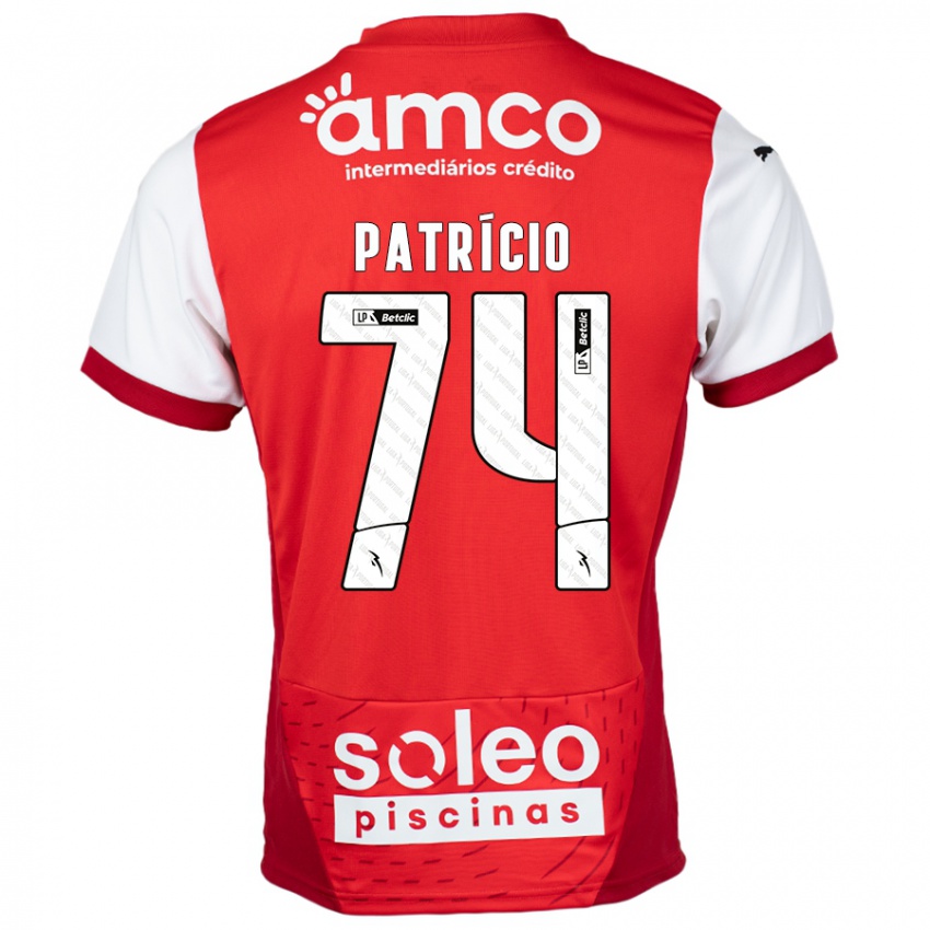 Gyermek Nuno Patrício #74 Piros Fehér Hazai Jersey 2024/25 Mez Póló Ing