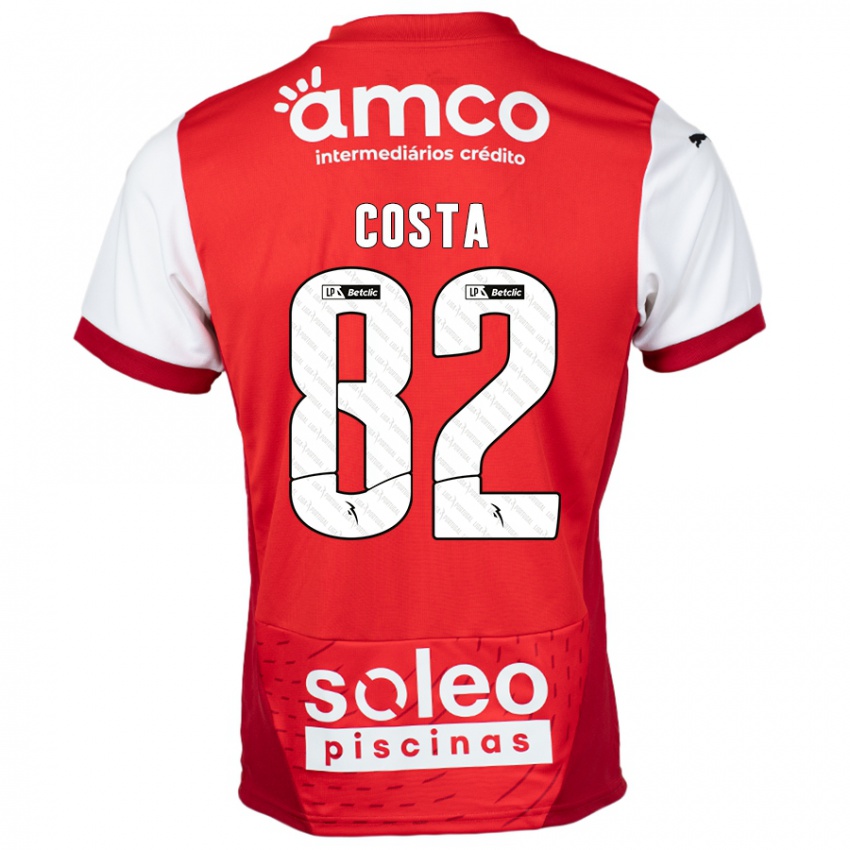 Gyermek Gui Costa #82 Piros Fehér Hazai Jersey 2024/25 Mez Póló Ing