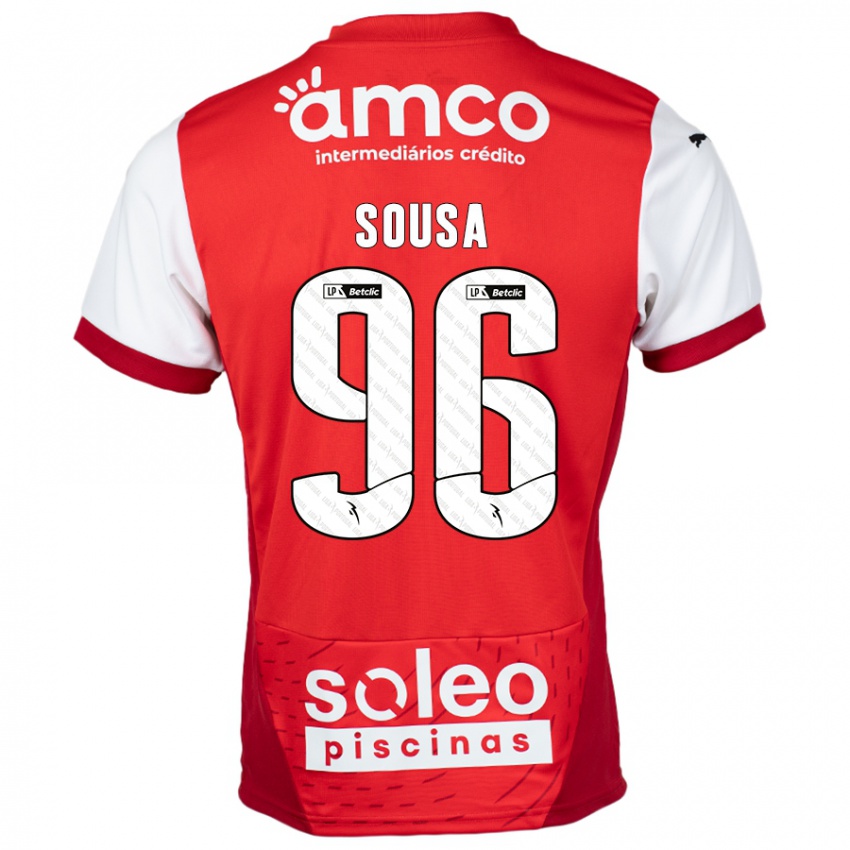 Gyermek Afonso Sousa #96 Piros Fehér Hazai Jersey 2024/25 Mez Póló Ing