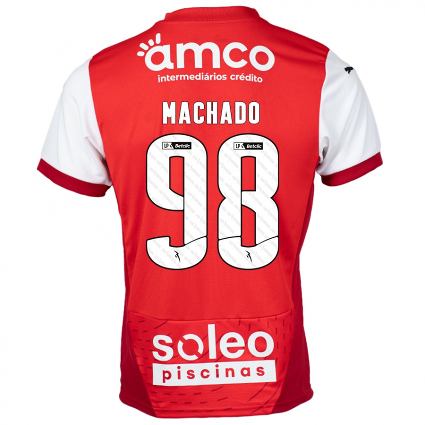 Gyermek Gonçalo Machado #98 Piros Fehér Hazai Jersey 2024/25 Mez Póló Ing