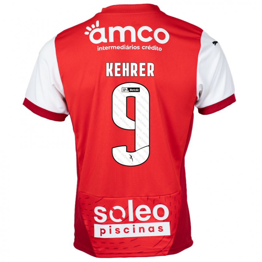 Gyermek Caroline Kehrer #9 Piros Fehér Hazai Jersey 2024/25 Mez Póló Ing