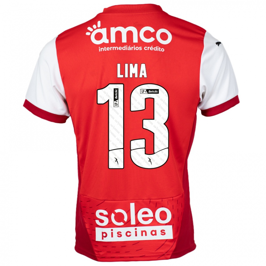 Gyermek Aline Lima #13 Piros Fehér Hazai Jersey 2024/25 Mez Póló Ing