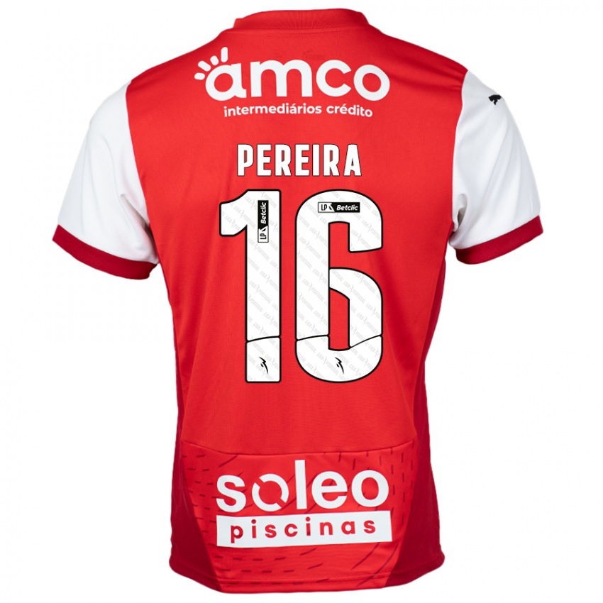 Gyermek Catarina Pereira #16 Piros Fehér Hazai Jersey 2024/25 Mez Póló Ing