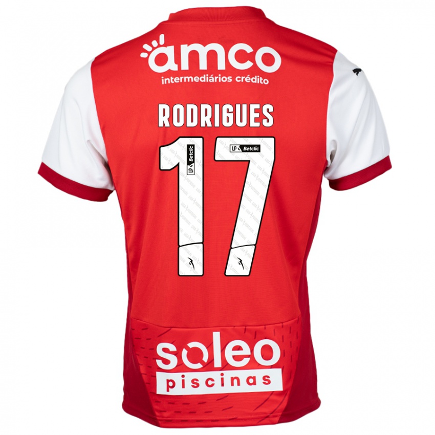 Gyermek Tânia Rodrigues #17 Piros Fehér Hazai Jersey 2024/25 Mez Póló Ing