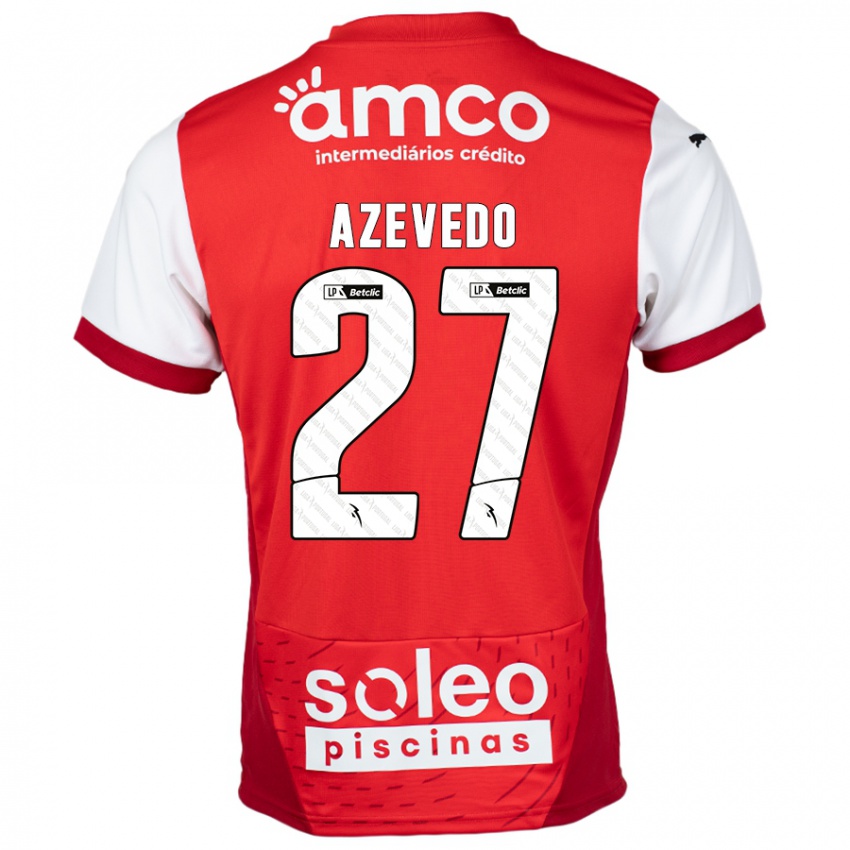 Gyermek Mariana Azevedo #27 Piros Fehér Hazai Jersey 2024/25 Mez Póló Ing