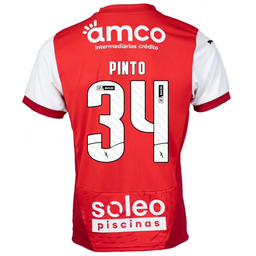 Gyermek Ana Pinto #34 Piros Fehér Hazai Jersey 2024/25 Mez Póló Ing