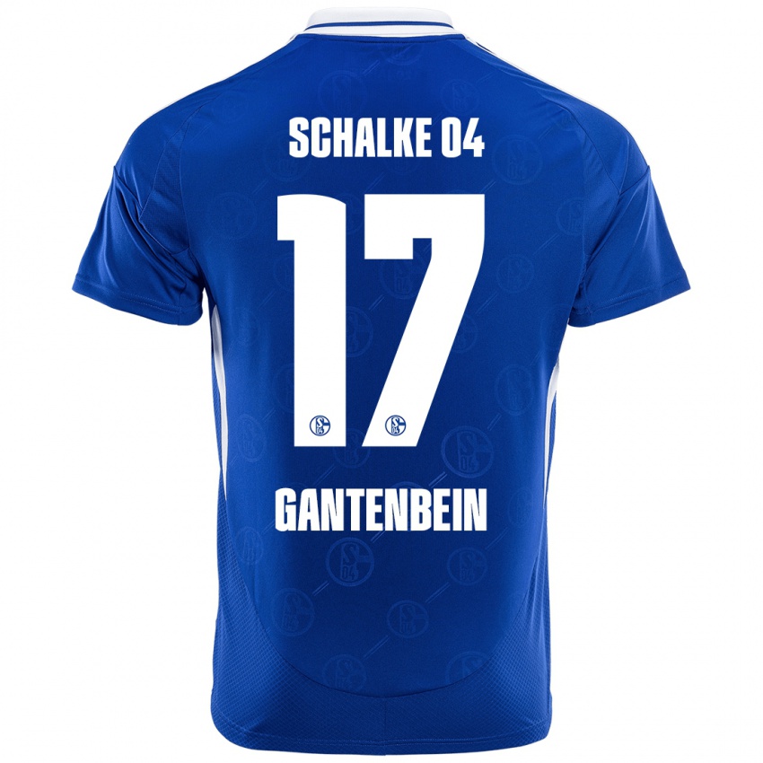 Gyermek Adrian Gantenbein #17 Királykék Hazai Jersey 2024/25 Mez Póló Ing