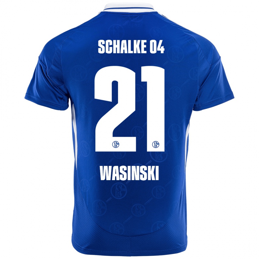 Gyermek Martin Wasinski #21 Királykék Hazai Jersey 2024/25 Mez Póló Ing