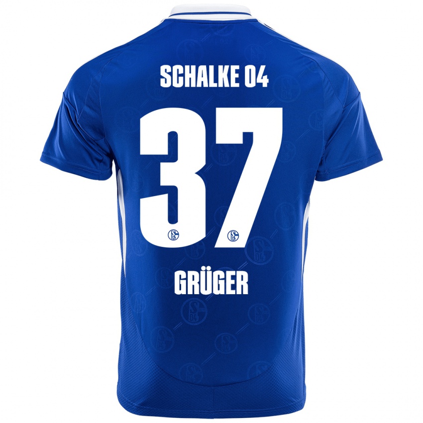 Gyermek Max Grüger #37 Királykék Hazai Jersey 2024/25 Mez Póló Ing