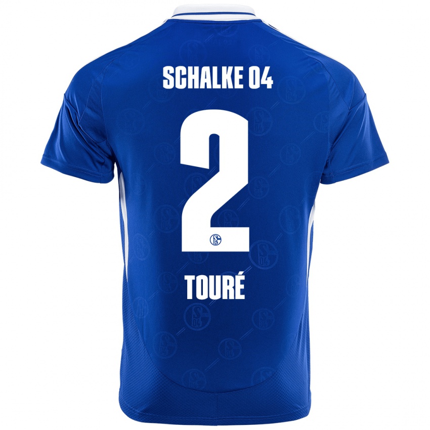 Gyermek Tidiane Touré #2 Királykék Hazai Jersey 2024/25 Mez Póló Ing