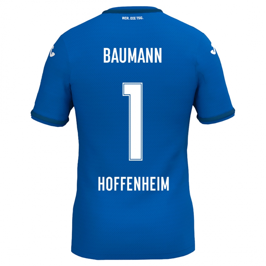 Gyermek Oliver Baumann #1 Királykék Hazai Jersey 2024/25 Mez Póló Ing