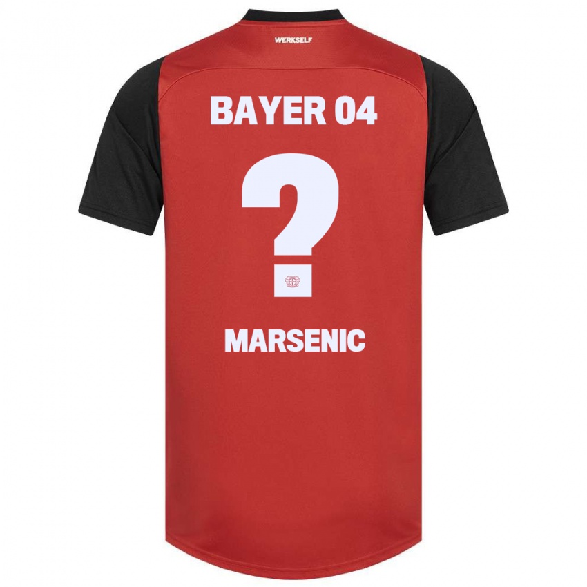 Gyermek Matija Marsenic #0 Piros Fekete Hazai Jersey 2024/25 Mez Póló Ing