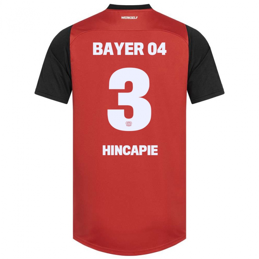 Gyermek Piero Hincapié #3 Piros Fekete Hazai Jersey 2024/25 Mez Póló Ing