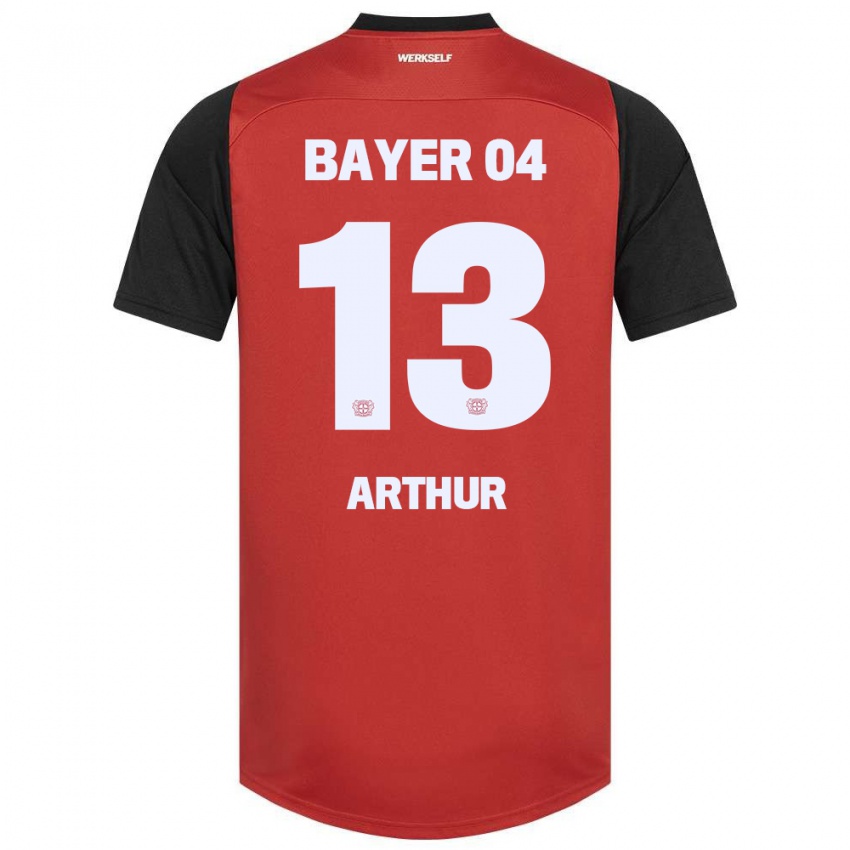 Gyermek Arthur #13 Piros Fekete Hazai Jersey 2024/25 Mez Póló Ing