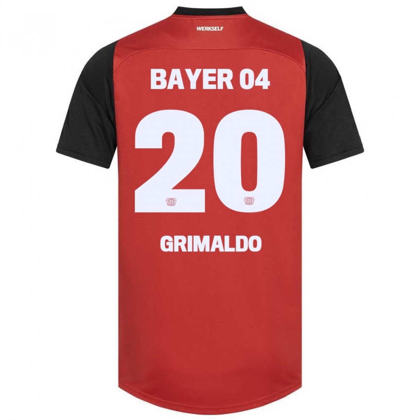 Gyermek Alejandro Grimaldo #20 Piros Fekete Hazai Jersey 2024/25 Mez Póló Ing