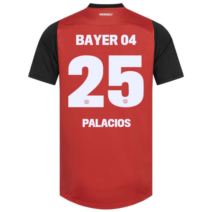 Gyermek Exequiel Palacios #25 Piros Fekete Hazai Jersey 2024/25 Mez Póló Ing