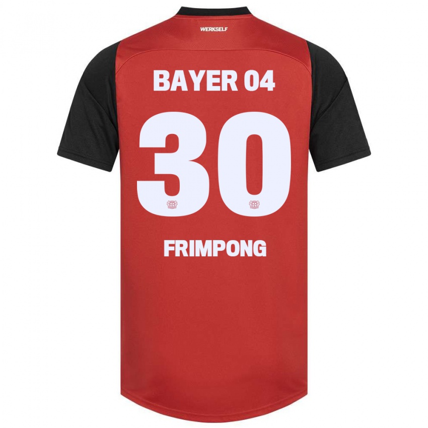 Gyermek Jeremie Frimpong #30 Piros Fekete Hazai Jersey 2024/25 Mez Póló Ing