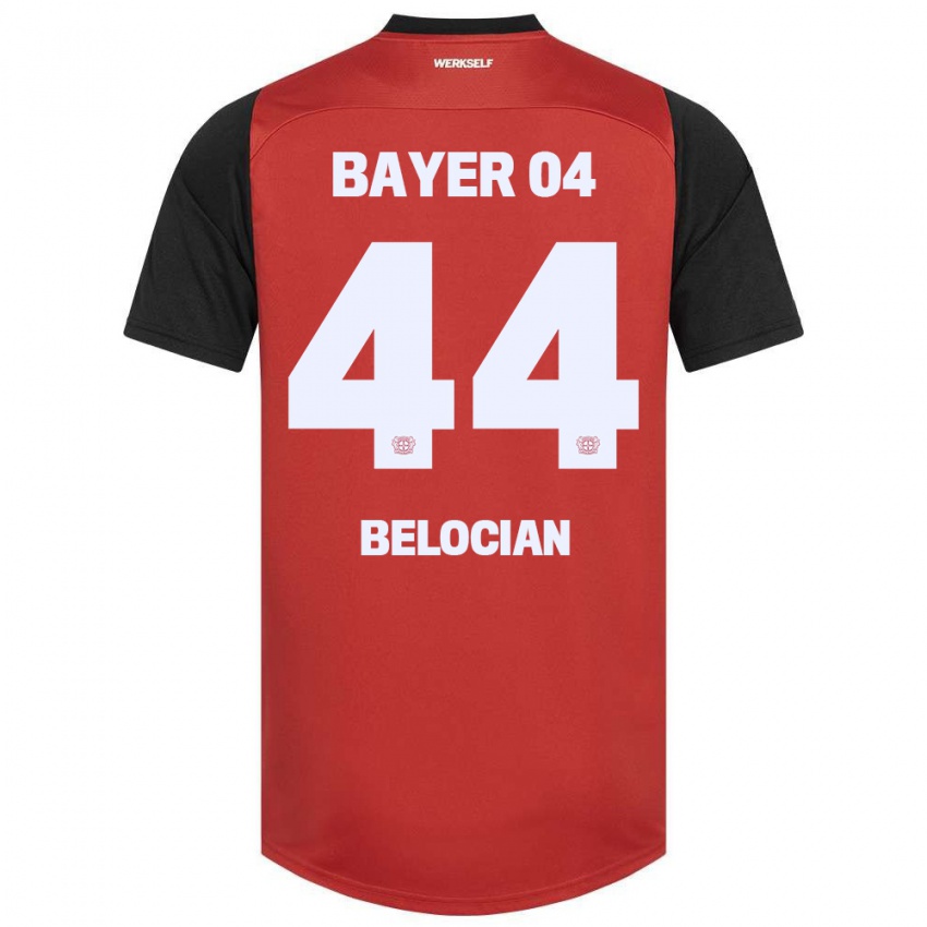 Gyermek Jeanuël Belocian #44 Piros Fekete Hazai Jersey 2024/25 Mez Póló Ing