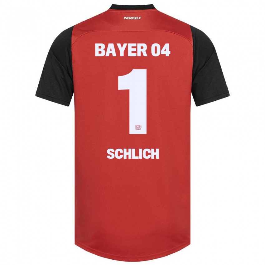 Gyermek Jesper Schlich #1 Piros Fekete Hazai Jersey 2024/25 Mez Póló Ing