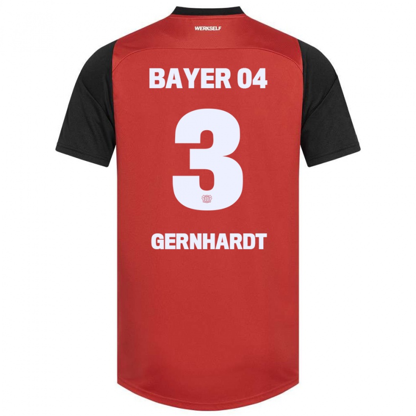 Gyermek Nils Gernhardt #3 Piros Fekete Hazai Jersey 2024/25 Mez Póló Ing