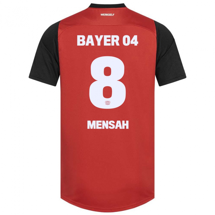 Gyermek Naba Mensah #8 Piros Fekete Hazai Jersey 2024/25 Mez Póló Ing