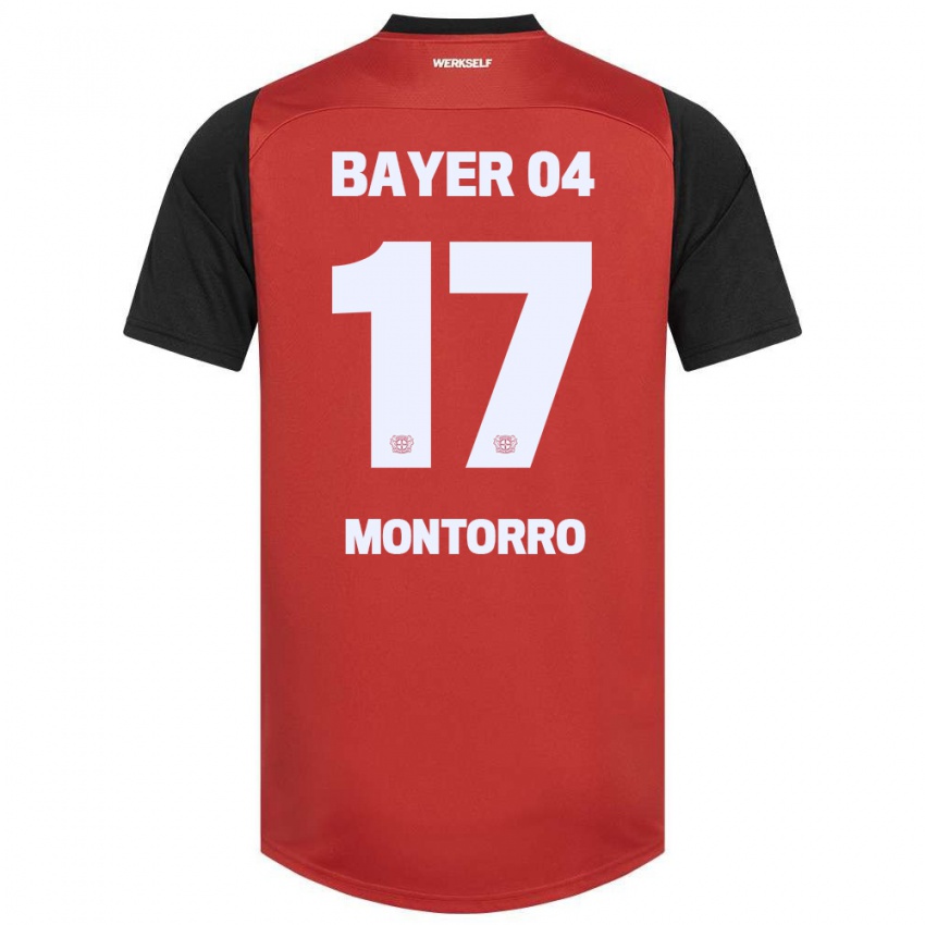 Gyermek Josuè Montorro #17 Piros Fekete Hazai Jersey 2024/25 Mez Póló Ing