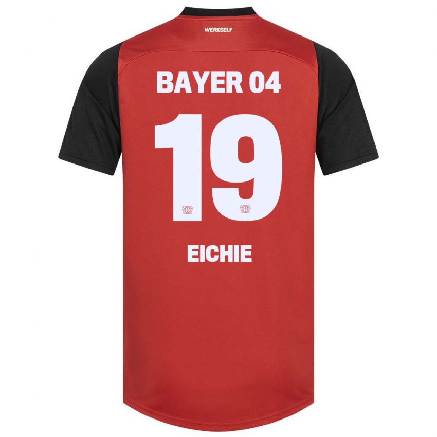 Gyermek Isaiah Eichie #19 Piros Fekete Hazai Jersey 2024/25 Mez Póló Ing