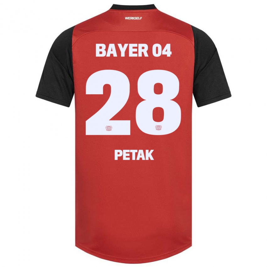 Gyermek Raoul Petak #28 Piros Fekete Hazai Jersey 2024/25 Mez Póló Ing