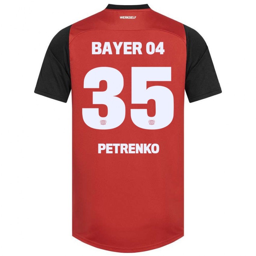 Gyermek Oleksandr Petrenko #35 Piros Fekete Hazai Jersey 2024/25 Mez Póló Ing