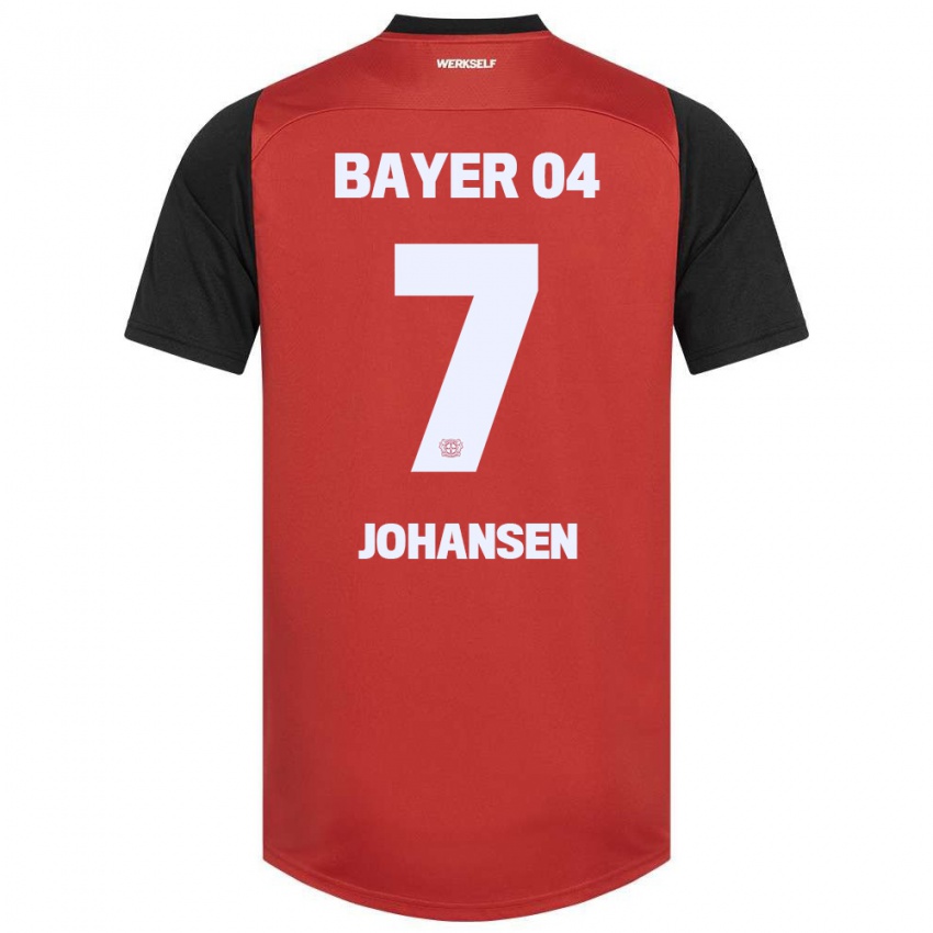 Gyermek Cecilie Johansen #7 Piros Fekete Hazai Jersey 2024/25 Mez Póló Ing