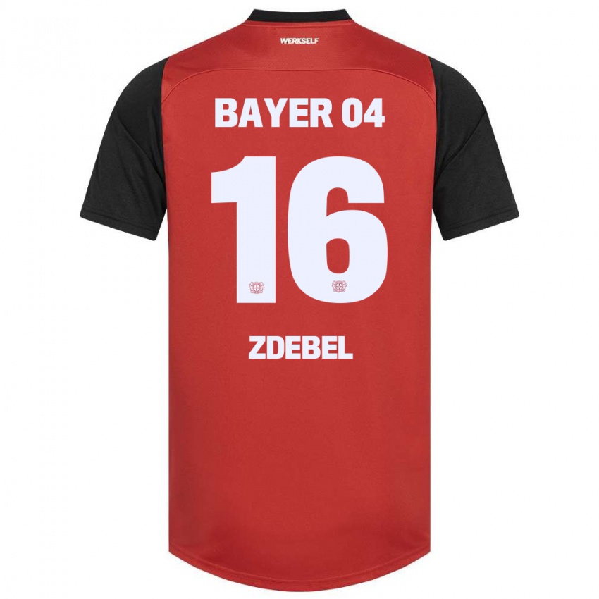 Gyermek Sofie Zdebel #16 Piros Fekete Hazai Jersey 2024/25 Mez Póló Ing