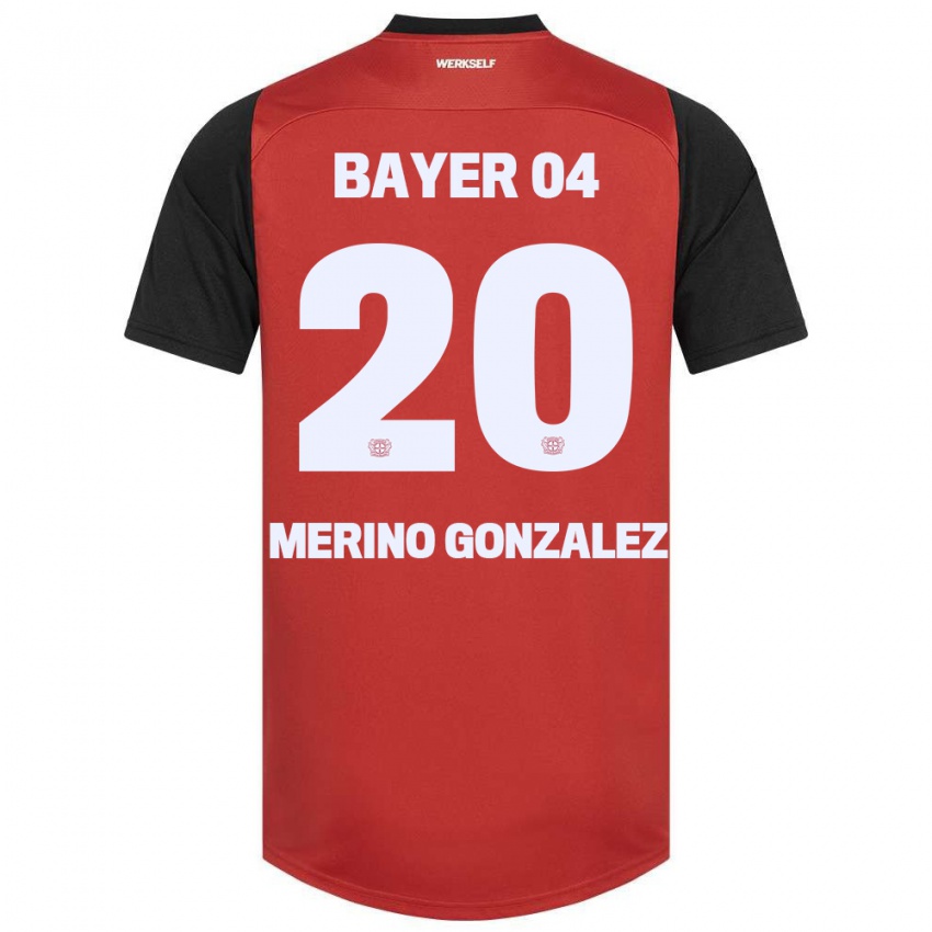 Gyermek Estrella Merino Gonzalez #20 Piros Fekete Hazai Jersey 2024/25 Mez Póló Ing