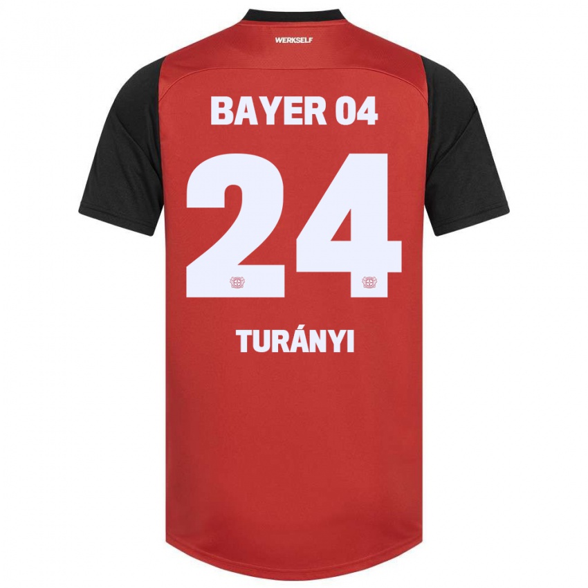 Gyermek Lilla Turányi #24 Piros Fekete Hazai Jersey 2024/25 Mez Póló Ing