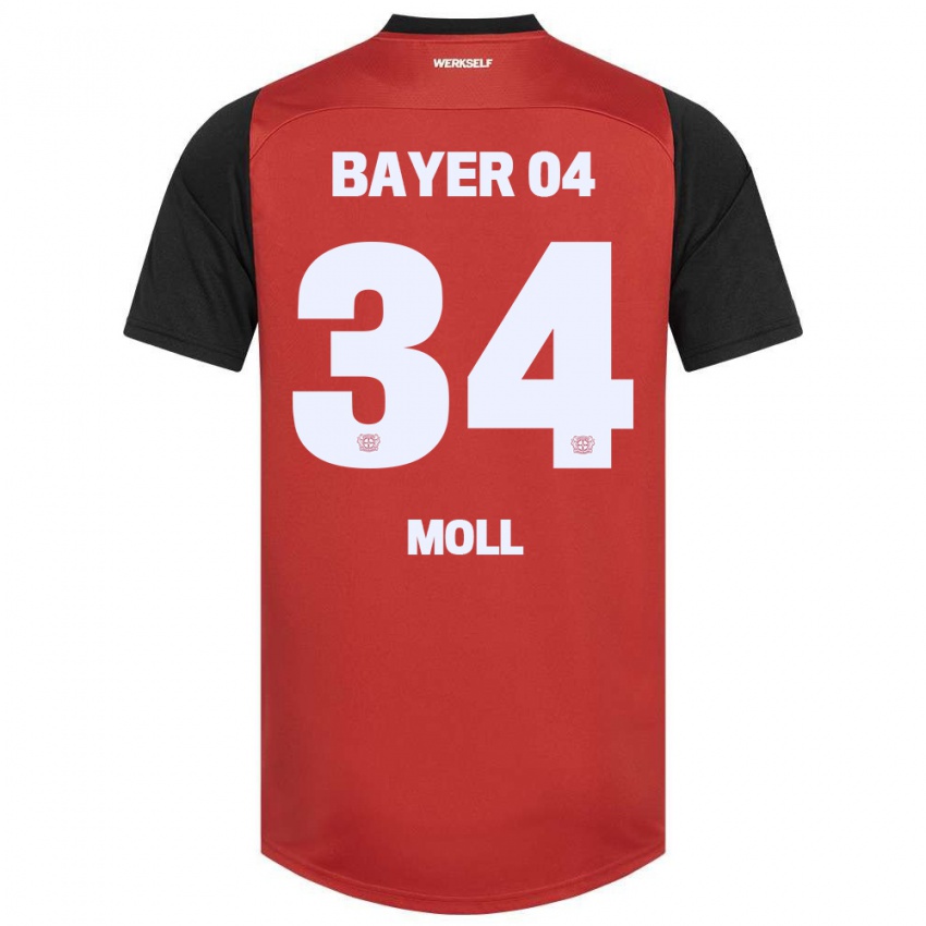 Gyermek Anne Moll #34 Piros Fekete Hazai Jersey 2024/25 Mez Póló Ing